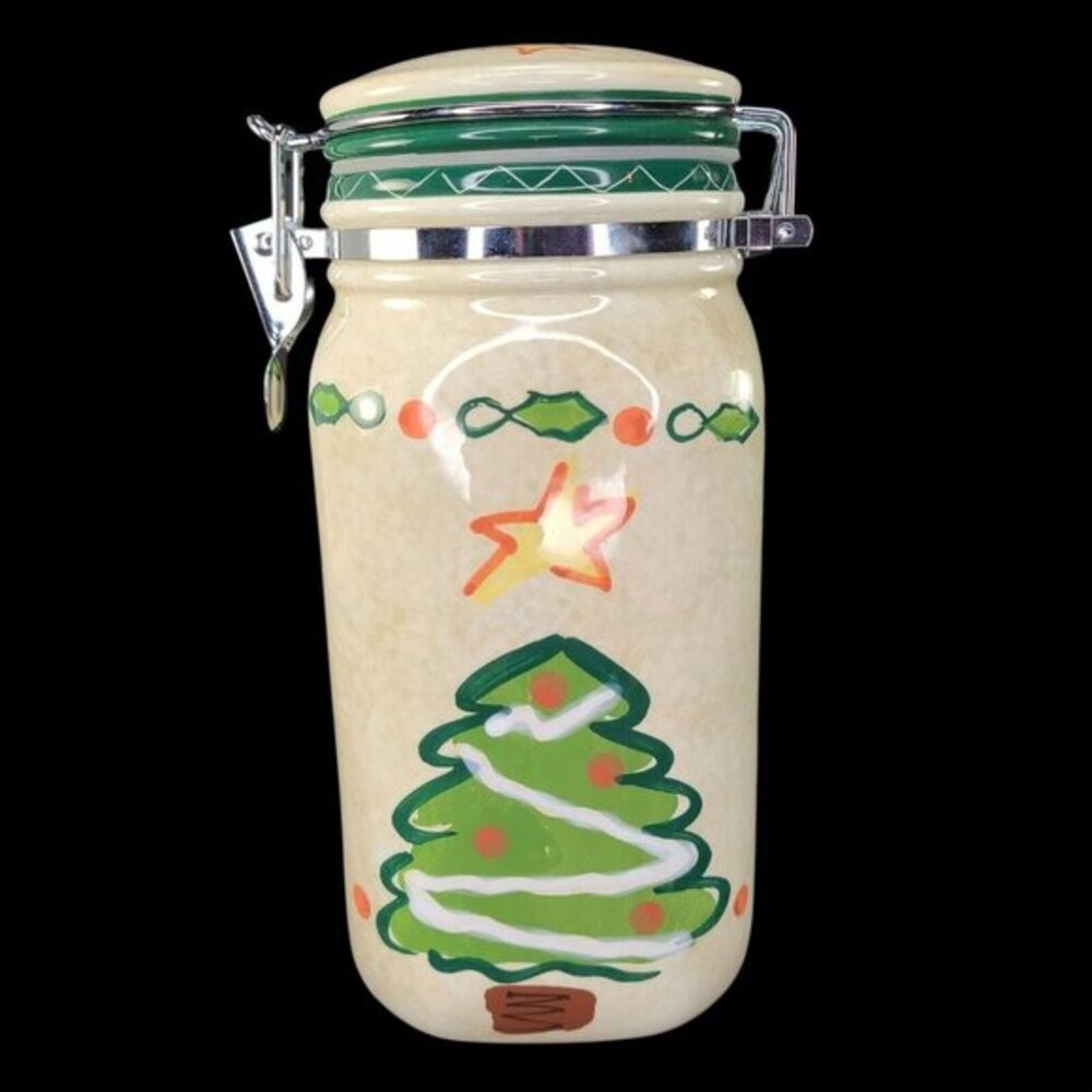 Hausenware Christmas Tree Cookie Coffee Candy Tea Jar Canister Mary Jane Mitchel